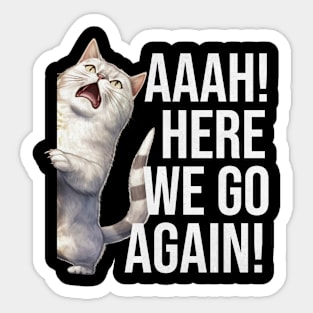 Funny Cat Screaming Sticker